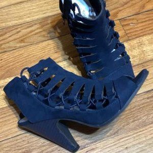 Women's Suede Cage Heels Size 7.5